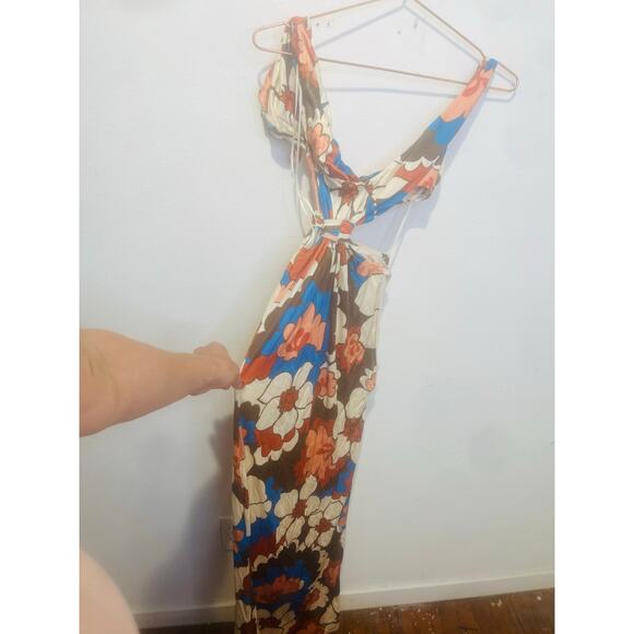 RONNY KOBO Women's Floral Printed Retro Mid Cutouts Scoop Back Dress Size Small - Picture 5 of 7